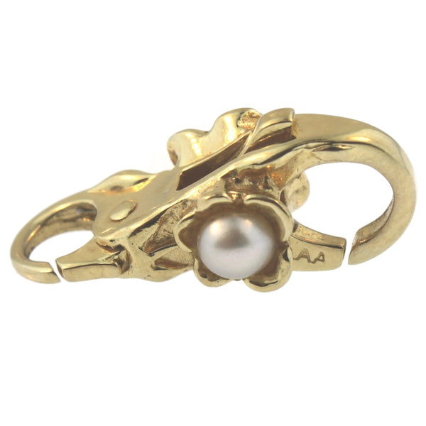 Trollbeads 20110 Flower/Freshwater Pearl Lock, Gold