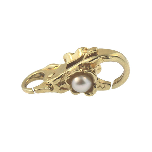 Trollbeads 20110 Flower/Freshwater Pearl Lock, Gold